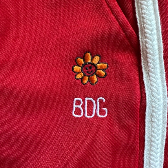 BDG Urban Outfitters Womens Track Pants Red White Stripe Mid Rise Pockets XS - Picture 2 of 6